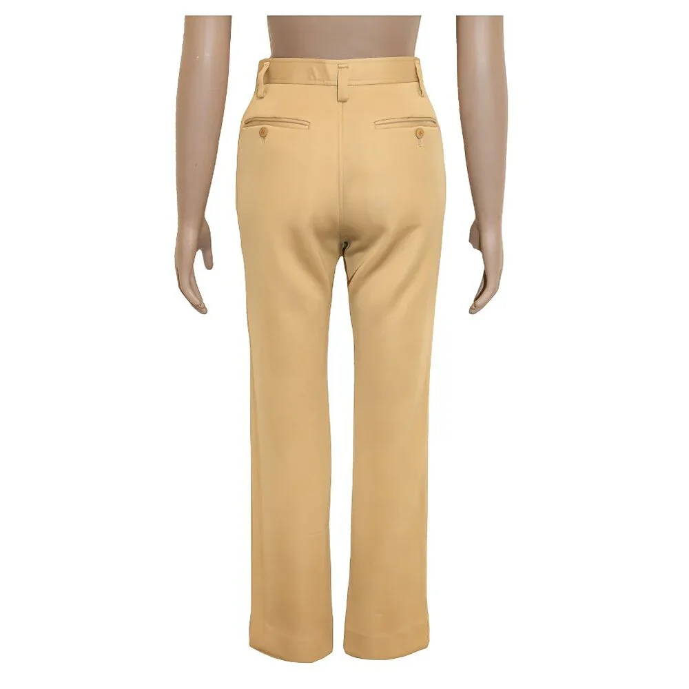 High-Waisted Tan‎ Issey Miyake Trousers Designer Pants Chic Vintage Office Wear
